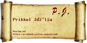 Prikkel Júlia névjegykártya